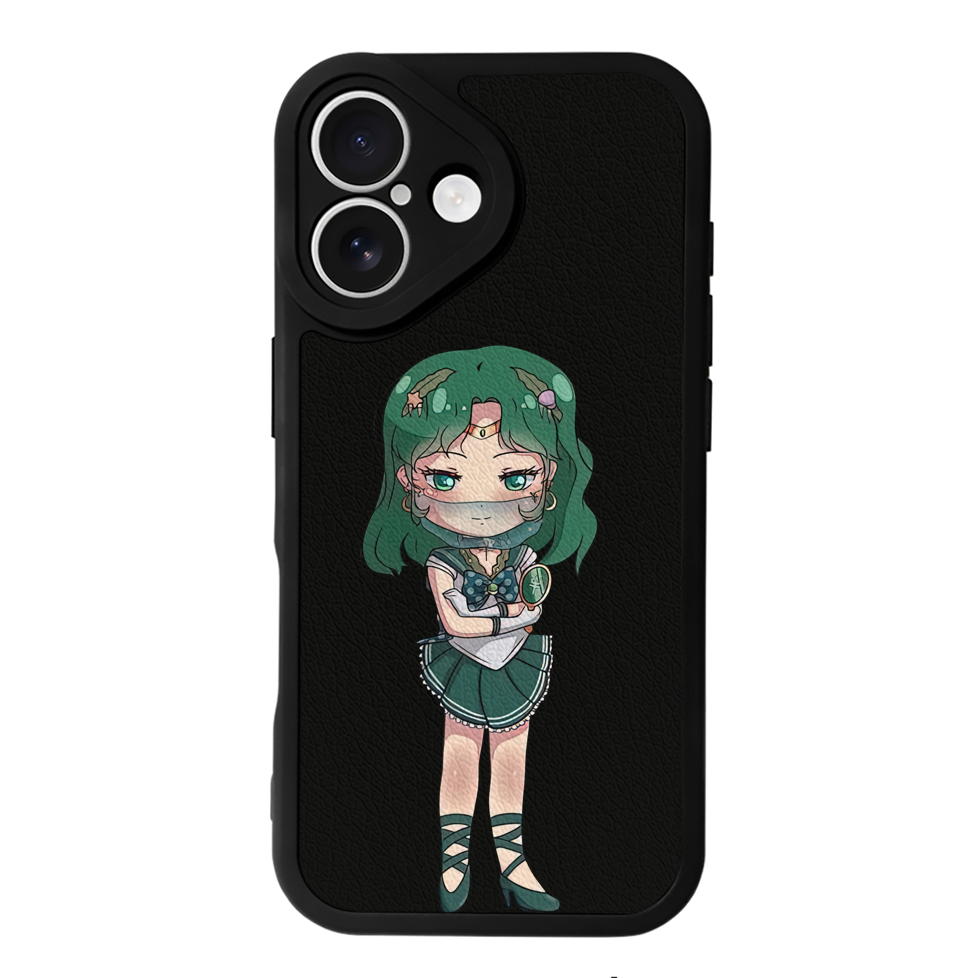 （画像用） 美少女戦士セーラームーン 海王 みちる（かいおう みちる） Sailor Moon Kaiou Michiru 【iPhone 16シリーズ対応】シリコンスマホケース（レザー調） 材質：シリコン